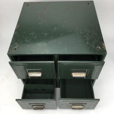Green steel filing index cabinet