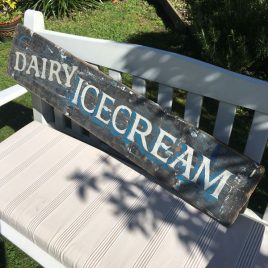 Dairy Ice Cream - hand painted 1950's fairground art