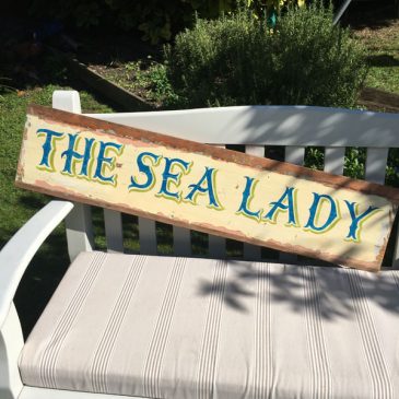 The Sea Lady - hand painted heavy wooden sign