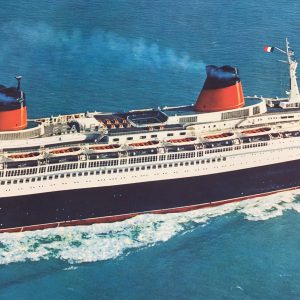 Vintage SS France cruise liner / ship poster