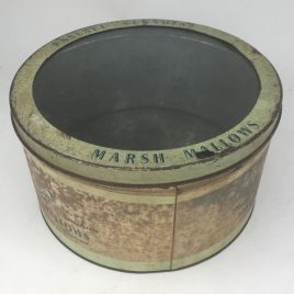 pascalls marshmallow shop counter display tin with glass top