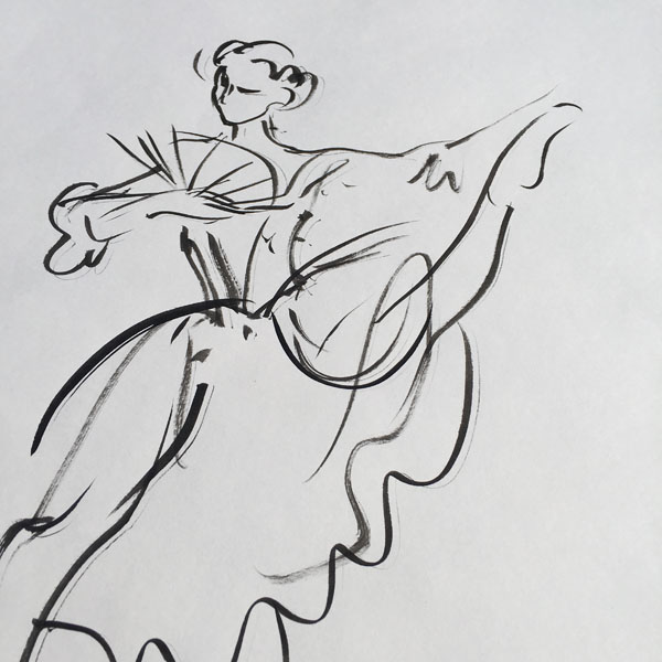 Original Charlotte Fawley Ballet drawings Deborah Bull Manon ROH 1998