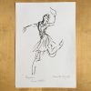 An original Charlotte Fawley Ballet drawing from La Bayadere showing a member of the Corps de Ballet ROH 1998
