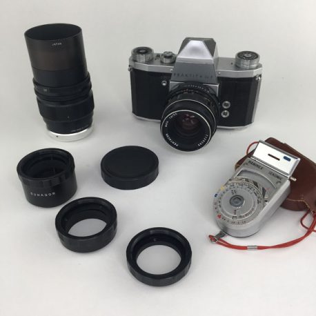 Praktica IVF with extension tubes, light meter and lenses