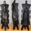 Freestanding carved wooden African head mask / statue