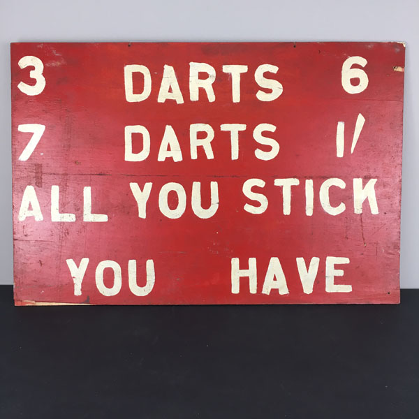 vintage fairground darts game sign