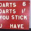 double sided vintage fairground darts game sign