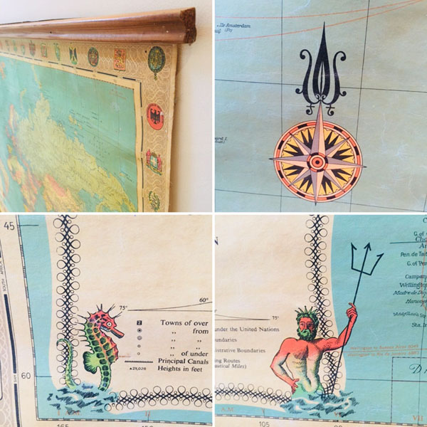 Vintage 1967 Stanfords World Map